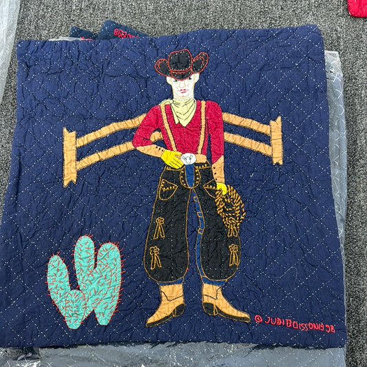 Cowboy Navy Pillow